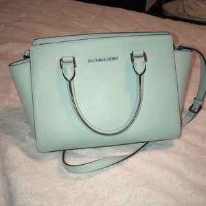 Michael Kors Selma medium teal purse